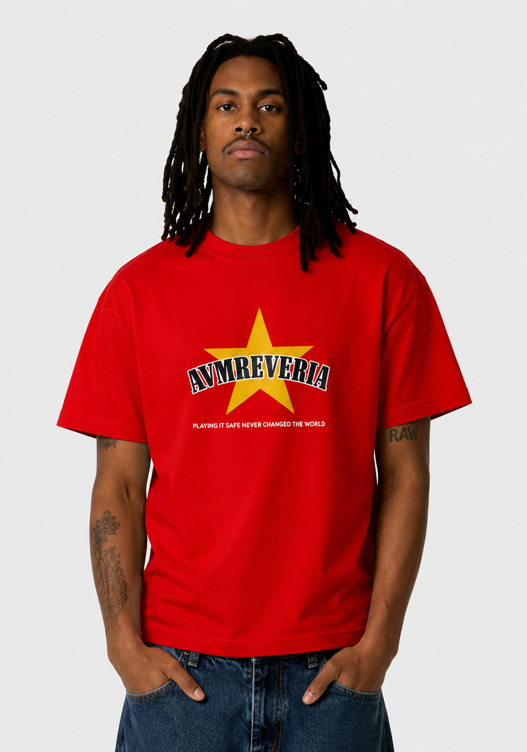 Red tee nothing to lose - Flat view