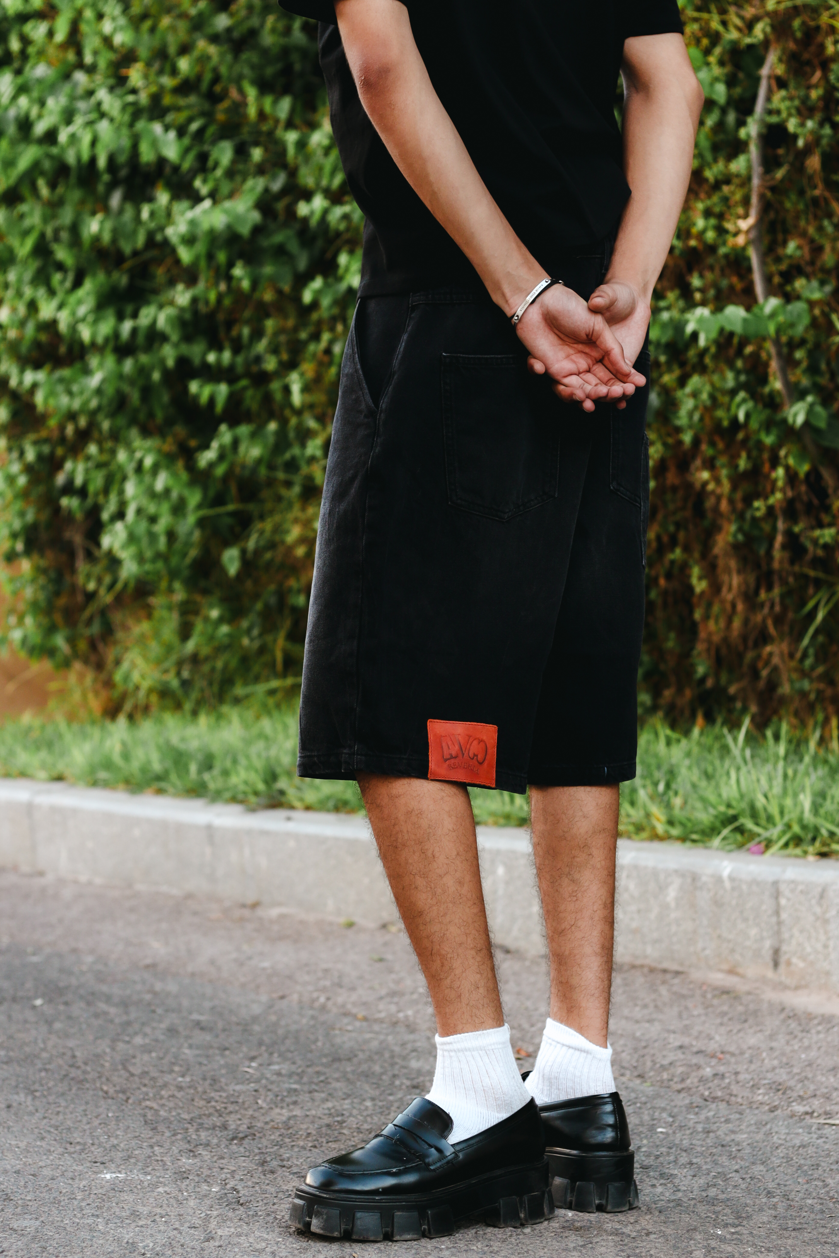 Baggy Denim Shorts - Flat view