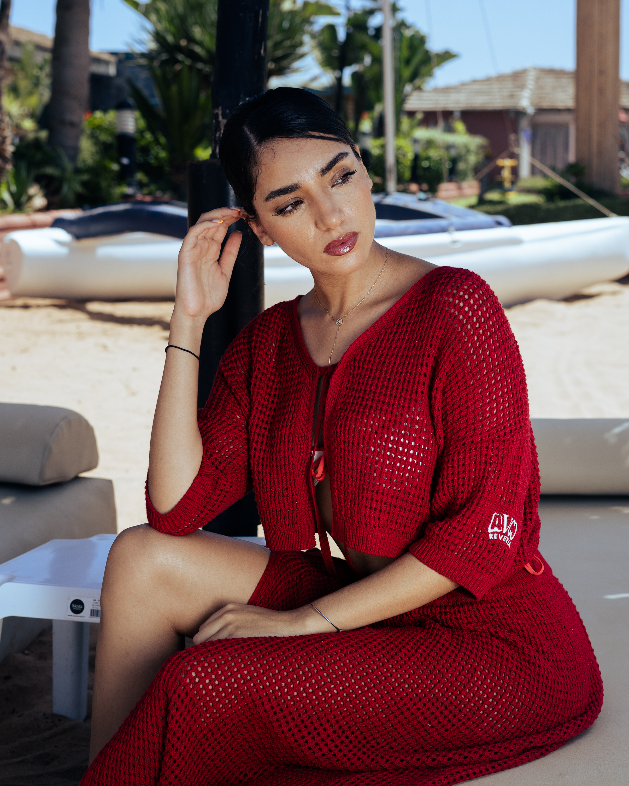 Knitted Vest Women Beach set - Flat view